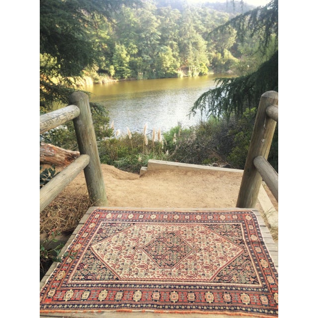 Persian Antique Persian Senneh Rug - 3'4"x 4'8" For Sale - Image 3 of 13