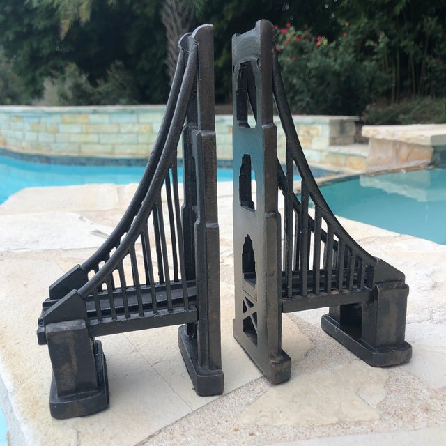 Architectural Cast Iron Suspension Bridge Bookends a Pair Chairish