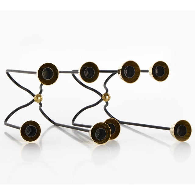 Metal Candleholders by Gunnar Ander - a Pair For Sale - Image 7 of 7