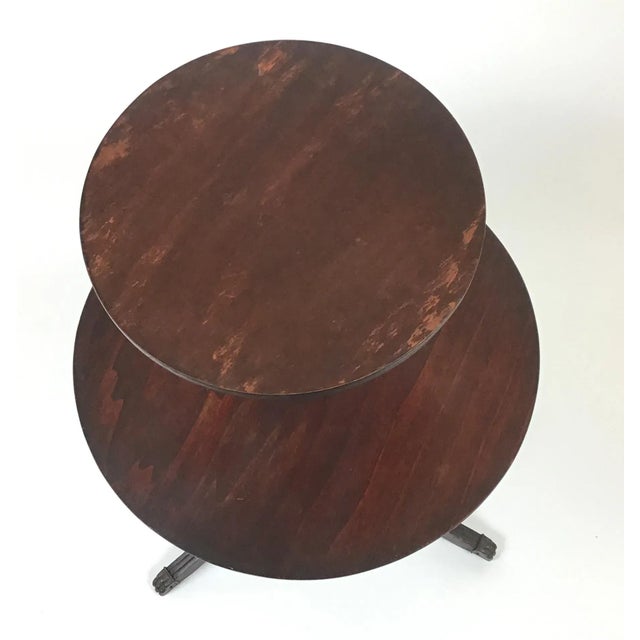 Shabby Chic Vintage Chippendale Double Tier Dumbwaiter Table For Sale - Image 3 of 13