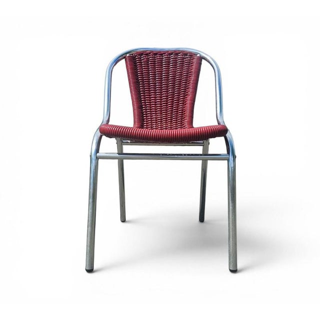 Red Aluminum Chair with Synthetic Weave, 1980s, Set of 6 For Sale - Image 15 of 18