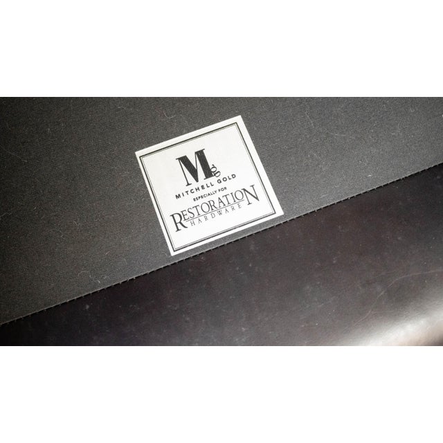 Restoration Hardware Art Deco Black Leather Club Chair & Ottoman For Sale - Image 14 of 14