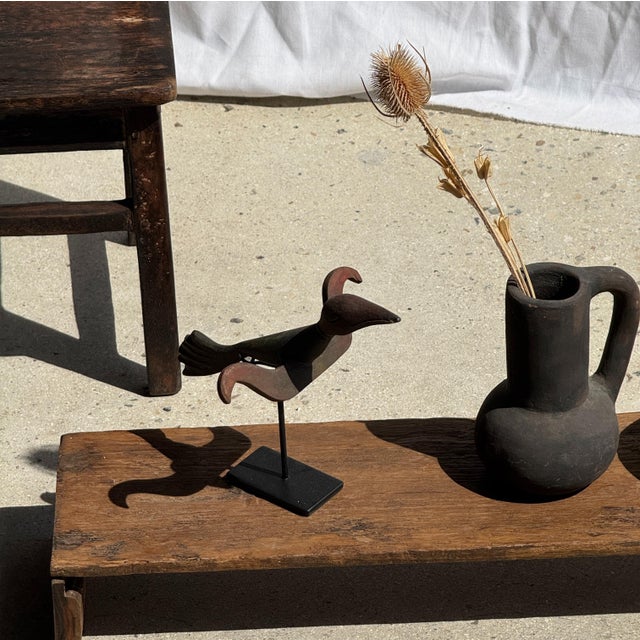 Wood Traditional Indonesian Decorative Wooden Bird on a Base without Crest For Sale - Image 7 of 18