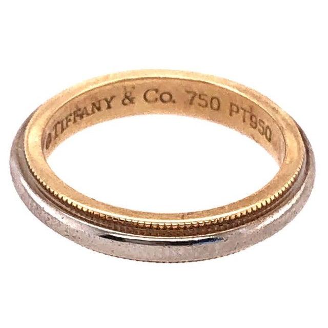 Platinum Platinum Gold Tiffany & Co. Band or Wedding Ring, Size 5.5. For Sale - Image 8 of 9