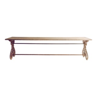 19th French Oak & Iron Console Table For Sale