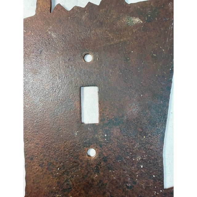 Large Antique Hand Cut Steel Metal Monster Silhouette Wall Switch Cover Kids For Sale - Image 10 of 11