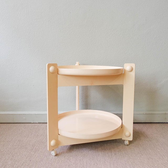 1970s Mid-Century Italian Trolley Bar attributed to Luigi Massoni for Guzzini, 1970s For Sale - Image 5 of 16