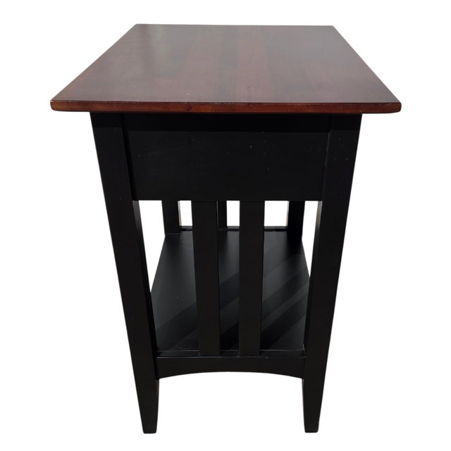 Wood 1990s Ethan Allen American Impressions Nightstand End Side Table Mission Arts Crafts For Sale - Image 7 of 11