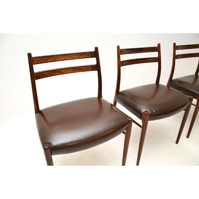 Mid-Century Modern Danish Dining Chairs attributed to Arne Wahl Iversen, 1960s, Set of 4 For Sale - Image 3 of 11