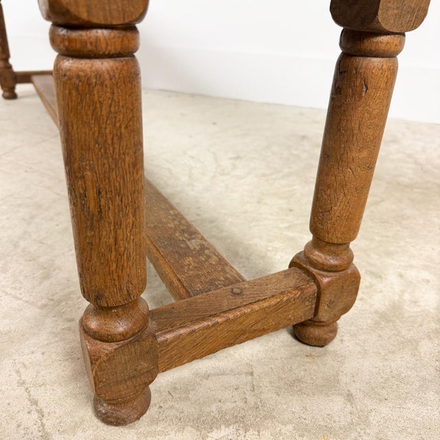Antique Oak Benches with Turned Legs, 1920s, Set of 2 For Sale - Image 11 of 15