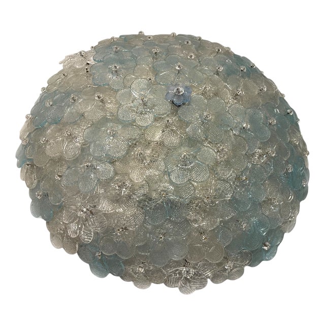 Large Murano Glass Flower Flush Mount by Seguso, 1960s For Sale