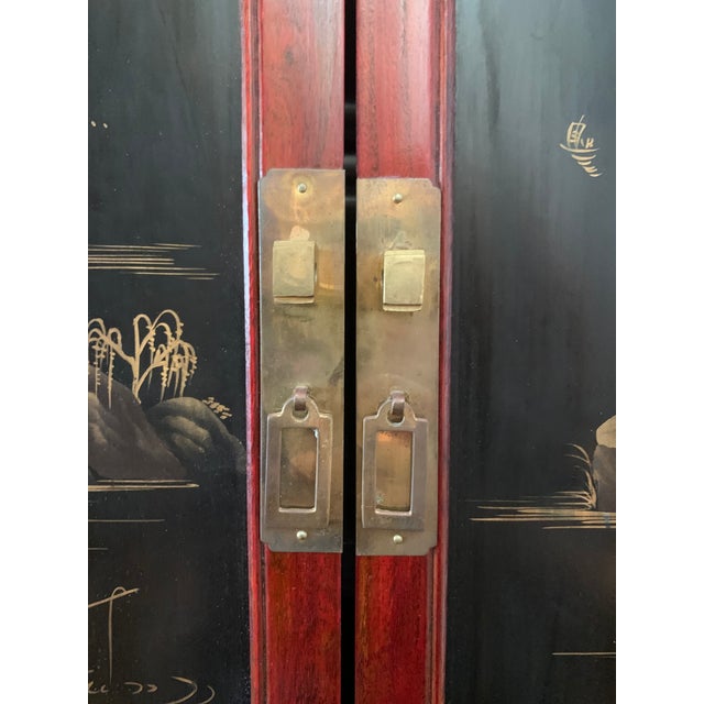 1990s Vintage Chinoiserie Chest With Brass Lock For Sale - Image 9 of 18