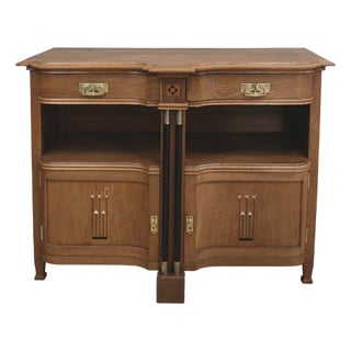 Vintage Art Deco Oak Buffet, 1930 For Sale