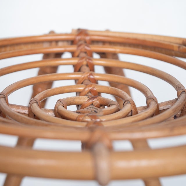 Beige Italian Bamboo Stool, 1950s For Sale - Image 8 of 13
