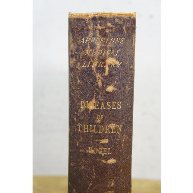 Blue Antique 1890 Diseases of Children Alfred Vogel Appletons Medical Library Leather For Sale - Image 8 of 12
