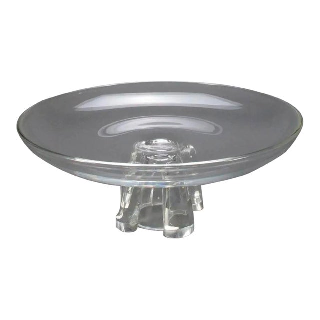 Steuben Elevated Cake Dish, Signed, Mid 20th Century For Sale