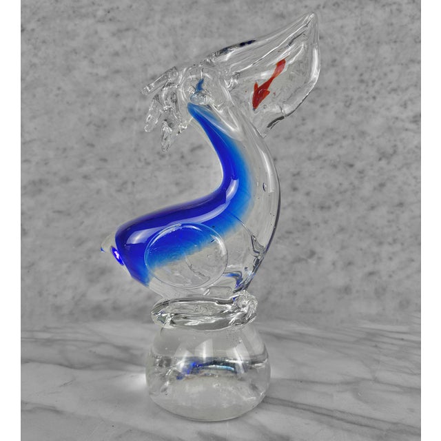 Mid-Century Modern Mid-Century Coastal Pelican Italian Art Glass Sculpture For Sale - Image 3 of 8