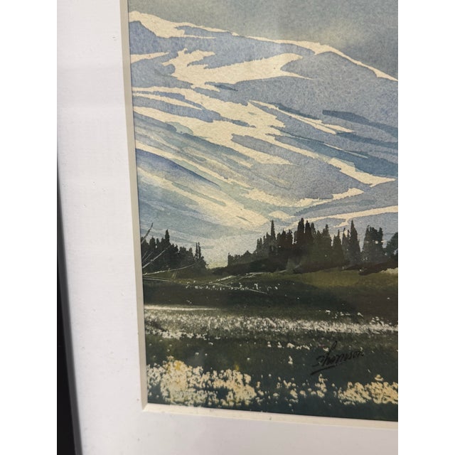 Landscape Watercolor of Valley in Mountains, Signed For Sale In San Francisco - Image 6 of 12