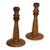 Pair of Vintage English Turned Oak Candlesticks For Sale