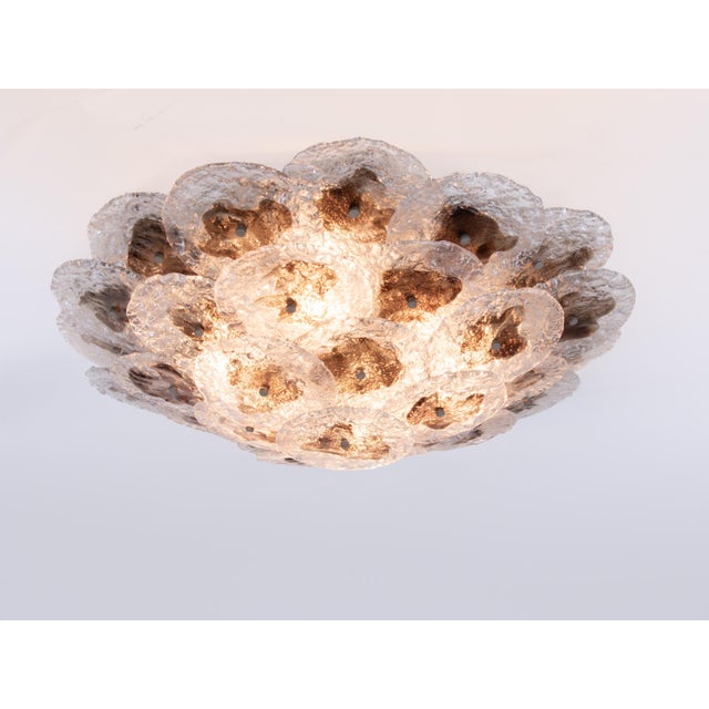 Mid-Century Modern Large Amber Murano Glass Flush Mount or Wall Sconce attributed to AV Mazzega, Italy, 1960s For Sale - Image 3 of 13