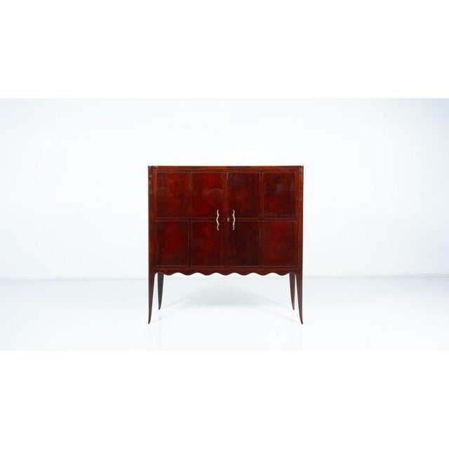 Brown Mid-Century Cabinet in the style of Paolo Buffa, Italy, 1950s For Sale - Image 8 of 9