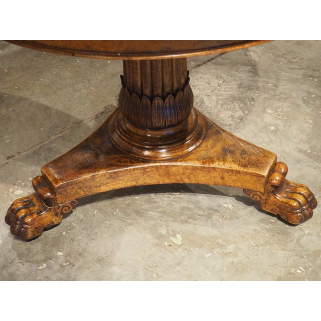 Charles X French Burl Maple Center Table With Paw Feet, Circa 1830 For Sale - Image 12 of 18