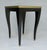 Ebony Donghia C.1980's "Essence," Square Occasional, Side, Satin Brass Gallery Satin Ebony Finish With Brushed Satin Brass Details For Sale - Image 8 of 18