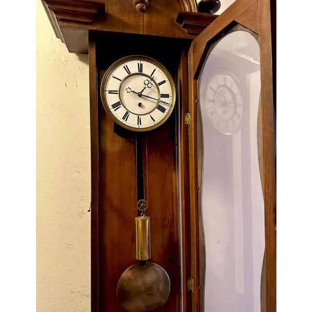 19th Century Serpentine Austrian Vienna Regulator Wall Clock For Sale In Los Angeles - Image 6 of 10