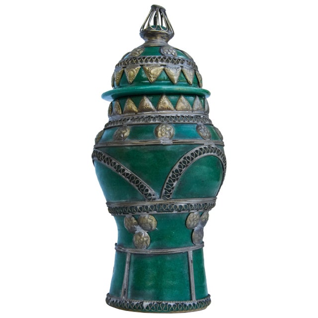 Moroccan Early 20th Century Moroccan Lidded Vase For Sale - Image 3 of 7