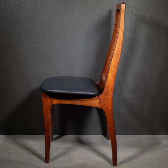 Brown Reupholstered Mid-Century Danish Dining Chairs c.1960 For Sale - Image 8 of 15