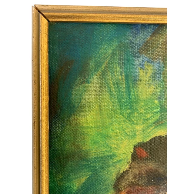 Paint 1967 Richard Amend Impressionist Acrylic Painting on Board of Two Men Seated For Sale - Image 7 of 9