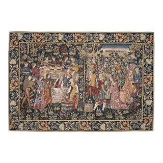 Les Vendanges Loom Woven Tapestry - 170 X 244 Cm (5'7" X 8'0") - Requires Rod Size 6 For Sale