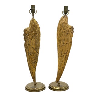 1970s Pair of Angel Wings Lamps For Sale