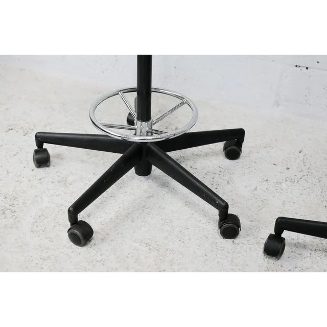 Leather and Steel Swivel Stools by George Nelson for Vitra, 2001, Set of 2 For Sale - Image 9 of 18