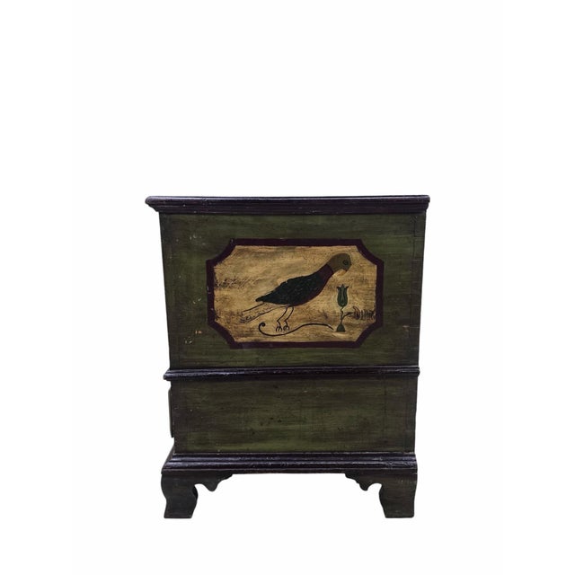 American Antique Pennsylvania Dutch Folk Art Painted Blanket Chest / Hope Chest Dated 1786 For Sale - Image 3 of 9
