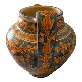 Early 20th Century Biagioli Gubbio Italian Lustre Maiolica Jug Featuring a Griffin For Sale
