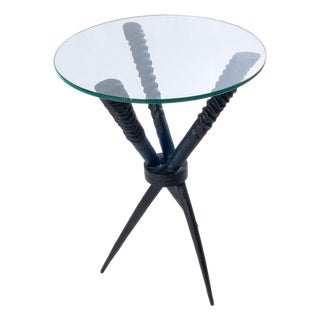 Late 20th Century Faux Antler Table With Glass Top For Sale