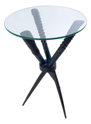 Late 20th Century Faux Antler Table With Glass Top