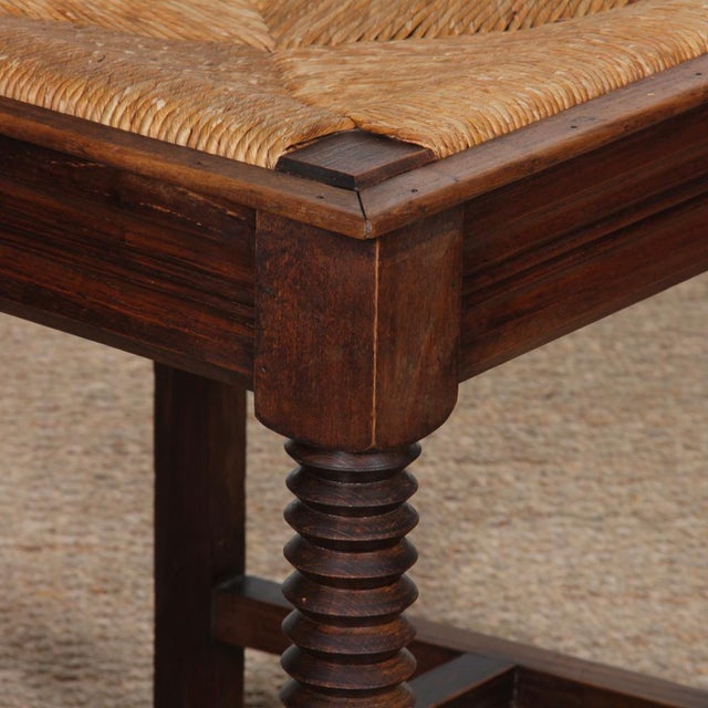 French Straw-Seated Chairs in Wood, 1940, Set of 2, in Good conditions. Designed 1920 to 1949