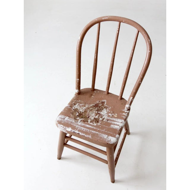 Wood Vintage Spindle Back Windsor Chair For Sale - Image 7 of 11