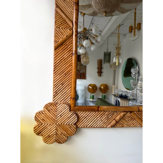Vivai del Sud Bamboo and Rattan Mirror by Vivai Del Sud. Italy, 1970s For Sale - Image 4 of 12