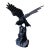 Antique Japanese Cast Iron Hinged Wing Eagle Sculpture For Sale
