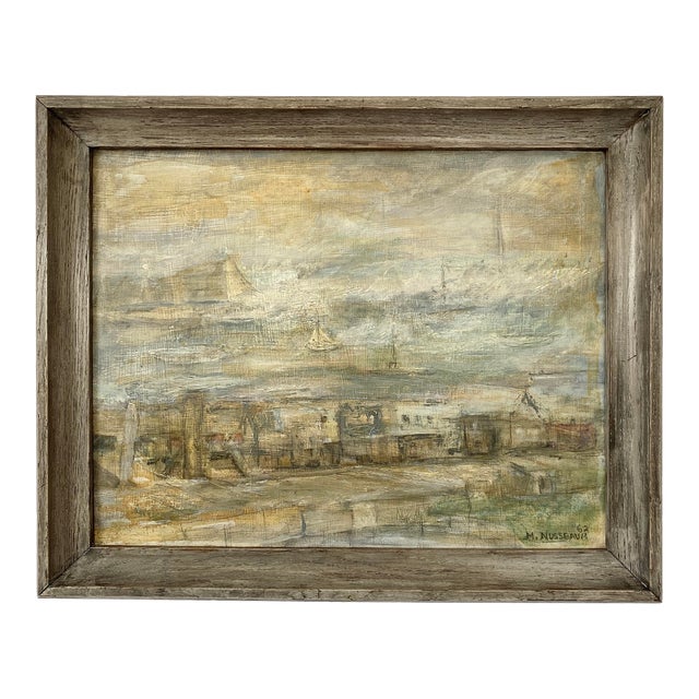 Vintage Landscape Oil on Masonite Framed Painting For Sale