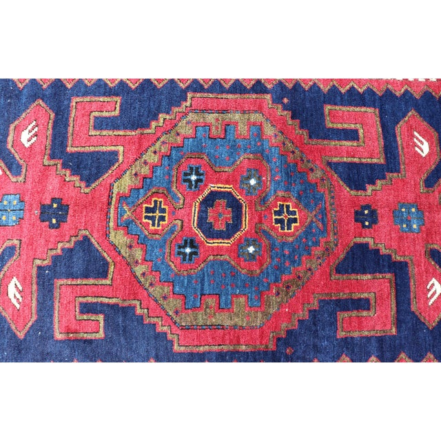Antique Caucasian Kazak Rug With Bold Geometric Tribal Medallion Design For Sale - Image 10 of 16