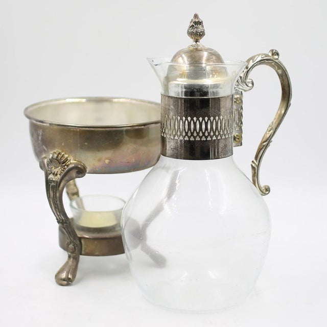 Silver Art Nouveau Silver-Plated Jug on a Warmer, 1890s For Sale - Image 8 of 11