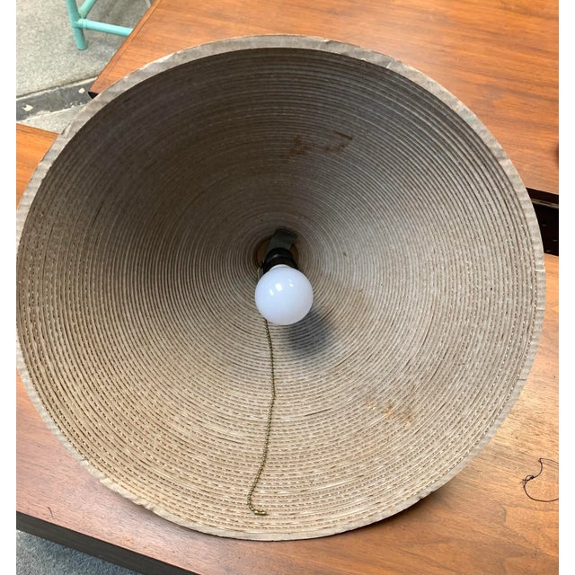 Mid-Century Modern Corrugated Cardboard Pendant Hanging Light For Sale In Richmond - Image 6 of 6