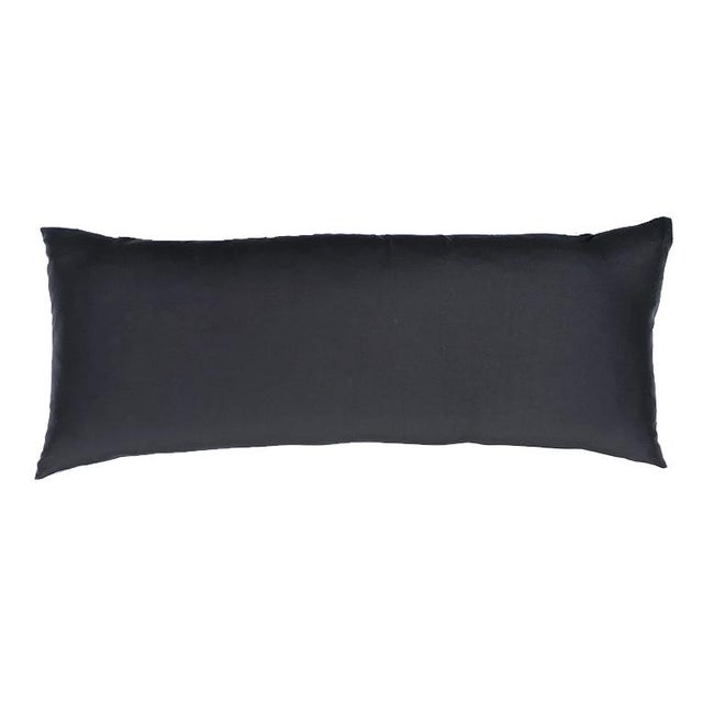 Early 21st Century Woven Tribal Ikat Down Fill Lumbar Pillow in Gray Black and White For Sale - Image 5 of 8