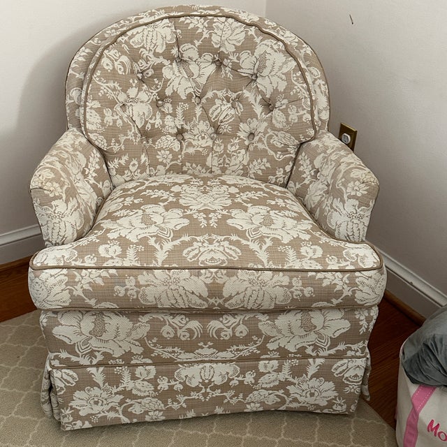 Newly Reupholstered Vintage Swivel Rocker | Chairish