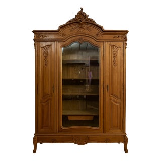 Louis XV Rococo Style Bookcase in Carved Walnut For Sale
