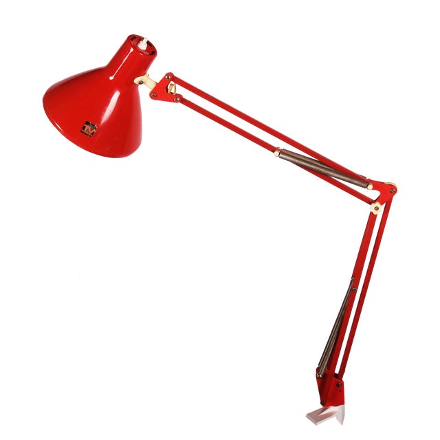Red Desk Lamp from Luxo, 1970s For Sale